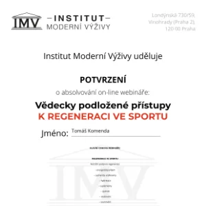 Potvrzení - Vědecky potvrzení přístupy k regeneraci ve sportu